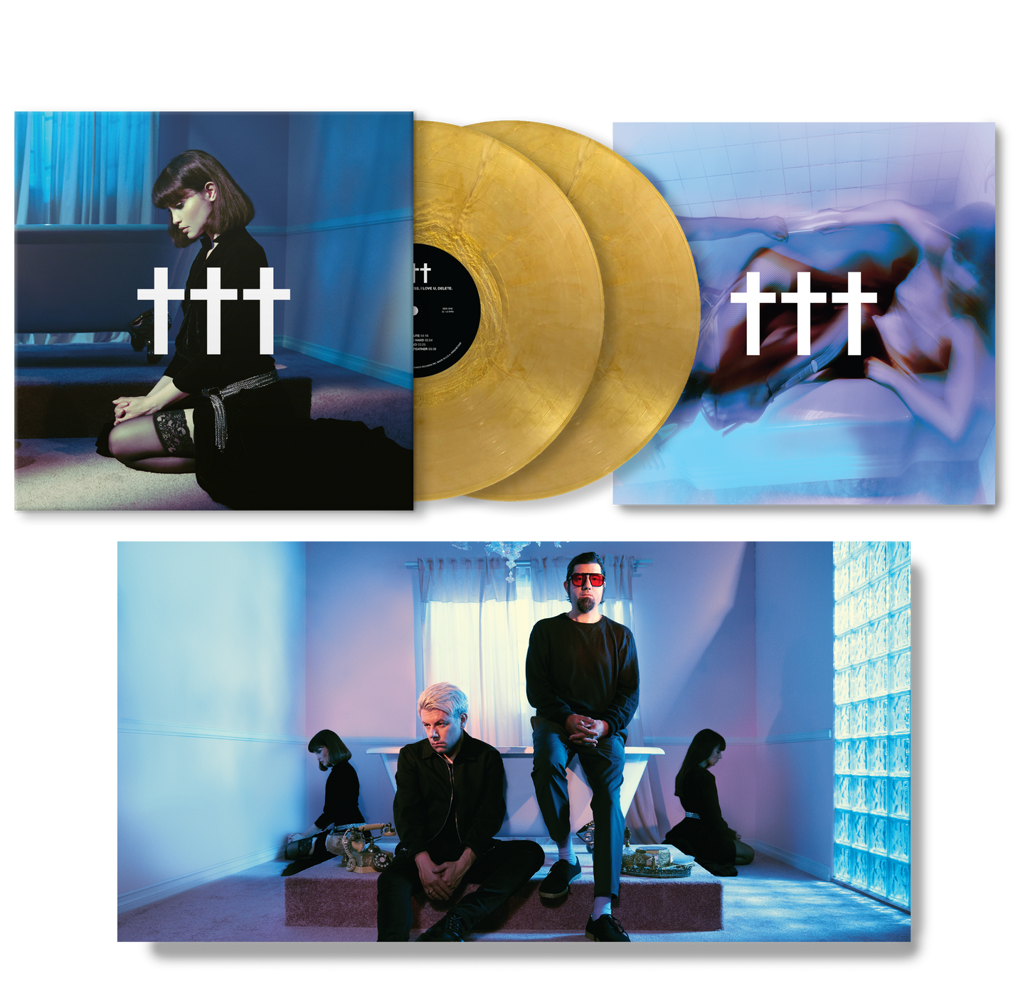 ††† CROSSES GOODNIGHT GOD BLESS I LOVE U DELETE. DELUXE LIMITED EDITION GOLD NUGGET DOUBLE VINYL