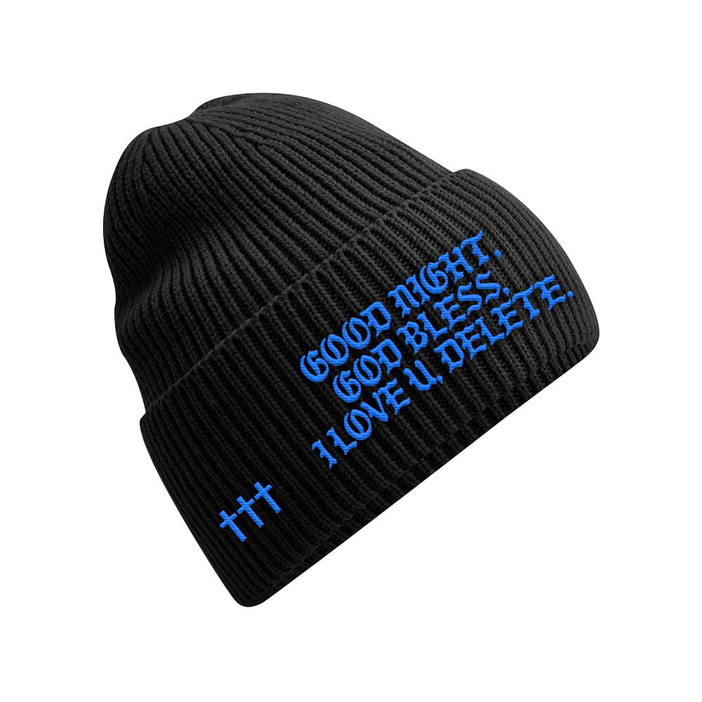 ††† GNGBILUD Black Embroidered Beanie