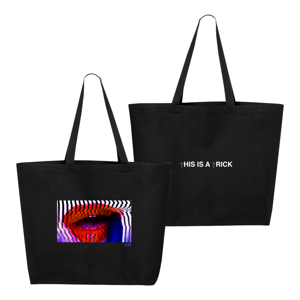 ††† Crosses This Is A Trick Black Tote Bag